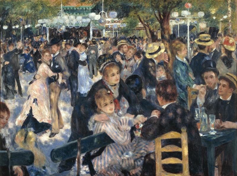 Le Bal du Moulin de la Galette de Renoir, un chef-d’œuvre impressionniste capturant la joie de vivre parisienne.